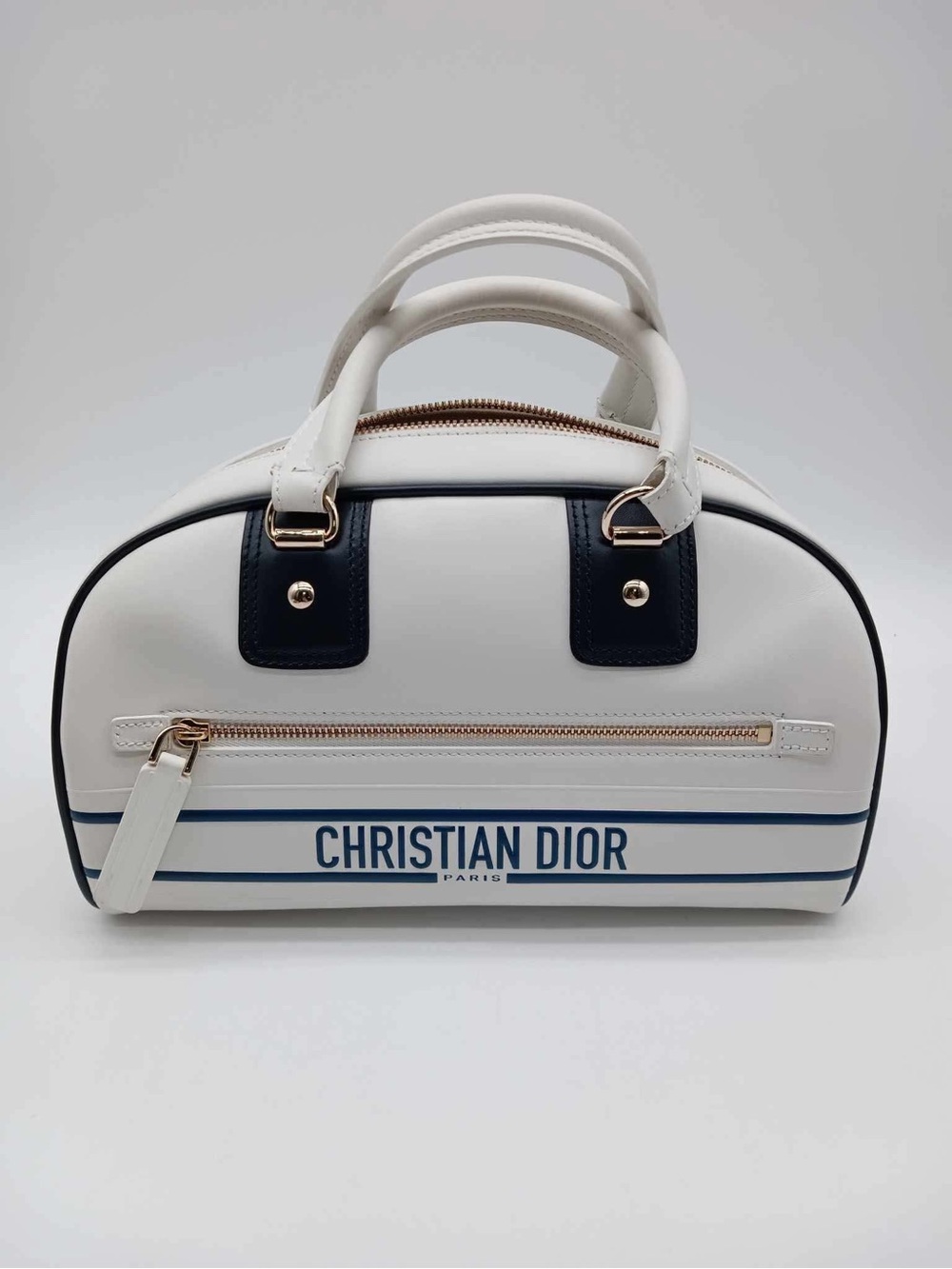 Dior Cream & White Interior Tote with Gold-Tone Zip